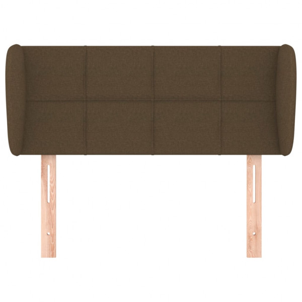 Cabeceira de cama c/ abas tecido 93x23x78/88 cm castanho-escuro M 3