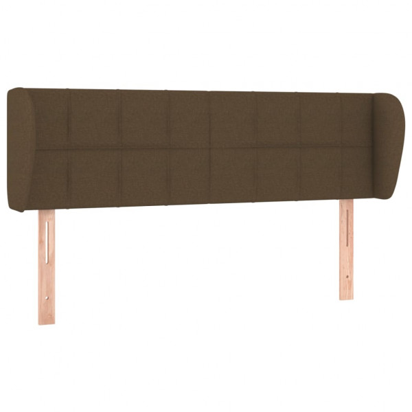 Cabeceira de cama c/ abas tecido 147x23x78/88cm castanho-escuro M 2