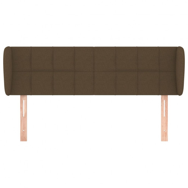 Cabeceira de cama c/ abas tecido 147x23x78/88cm castanho-escuro M 3
