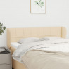 Cabeceira de cama c/ abas tecido 147x23x78/88 cm creme 1