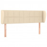 Cabeceira de cama c/ abas tecido 147x23x78/88 cm creme 2