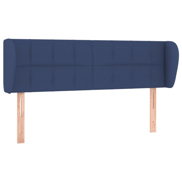 Cabeceira de cama c/ abas tecido 147x23x78/88 cm azul M 2