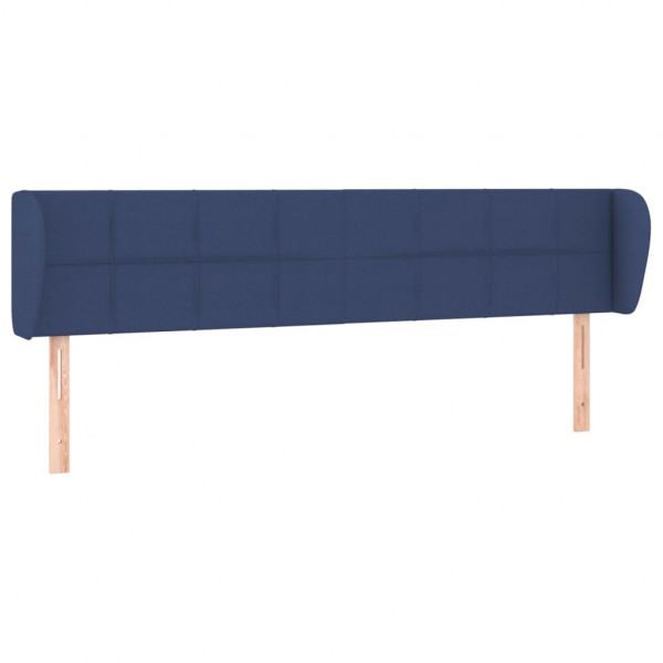 Cabeceira de cama c/ abas tecido 163x23x78/88 cm azul M 2