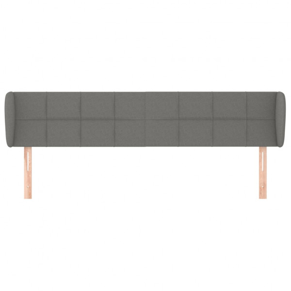 Cabeceira de cama c/ abas tecido 203x23x78/88cm cinzento-escuro M 3