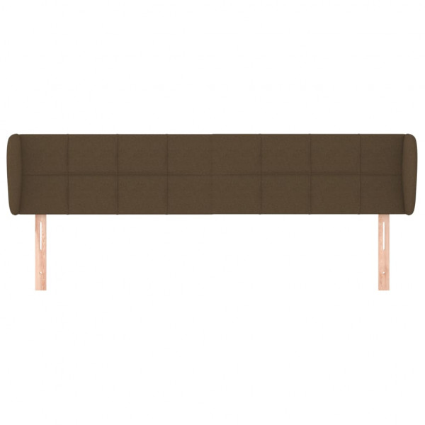 Cabeceira de cama c/ abas tecido 203x23x78/88cm castanho-escuro M 3