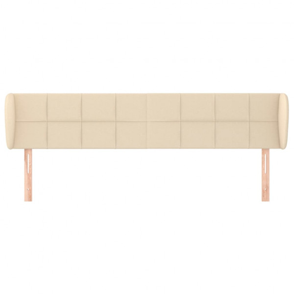 Cabeceira de cama c/ abas tecido 203x23x78/88 cm creme M 3