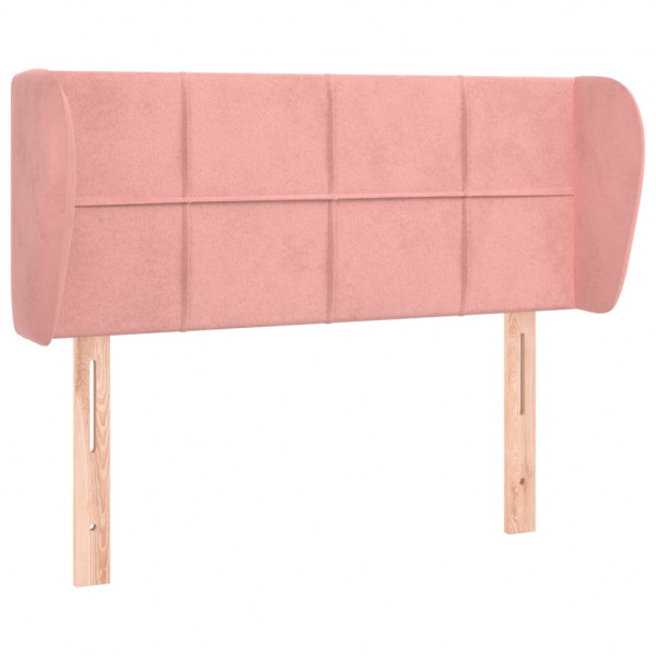 Cabeceira de cama c/ abas veludo 83x23x78/88 cm rosa M 2