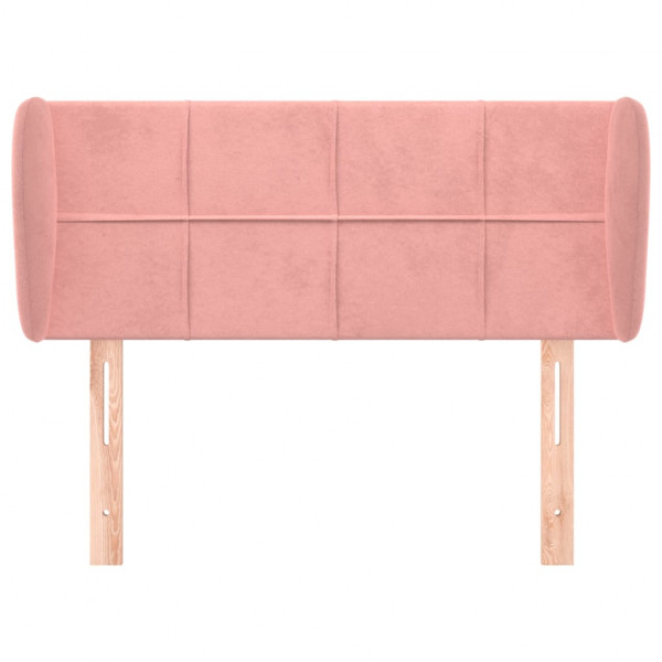 Cabeceira de cama c/ abas veludo 83x23x78/88 cm rosa M 3