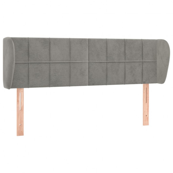 Cabeceira de cama c/ abas veludo 147x23x78/88 cm cinzento-claro M 2