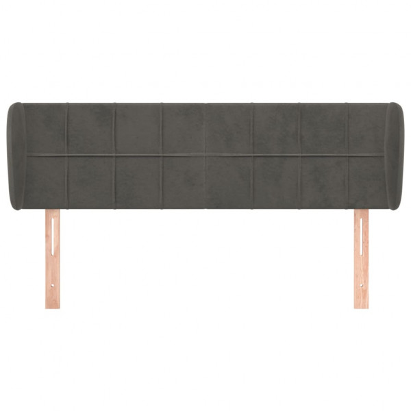 Cabeceira de cama c/ abas veludo 147x23x78/88cm cinzento-escuro M 3