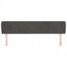 Cabeceira de cama c/ abas veludo 183x23x78/88cm cinzento-escuro 3