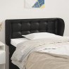 Cabeceira cama abas couro artificial 83x23x78/88 cm preto 1