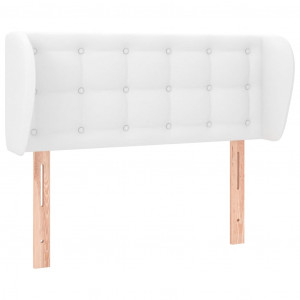 Cabecero de cuero sintético blanco 103x23x78/88 cm H