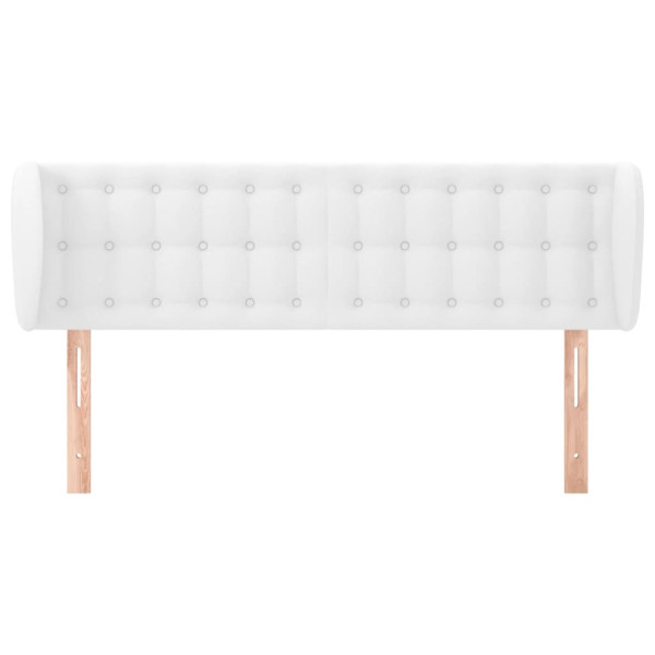 Cabeceira cama c/ abas couro artificial 147x23x78/88 cm branco M 3