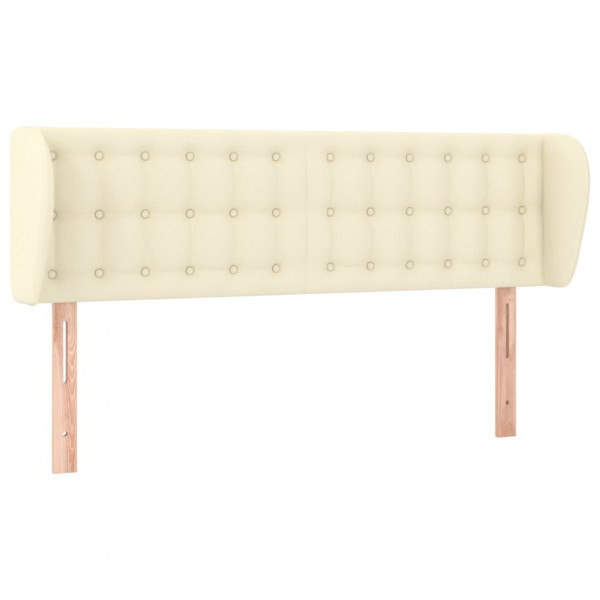 Cabecero de cuero sintético color crema 147x23x78/88 cm M 2