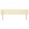 Cabeceira de cama c/ abas couro artificial 203x23x78/88cm creme 3