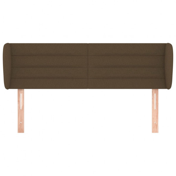 Cabeceira de cama c/ abas tecido 147x23x78/88cm castanho-escuro M 3