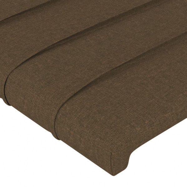 Cabeceira de cama c/ abas tecido 163x23x78/88cm castanho-escuro M 5