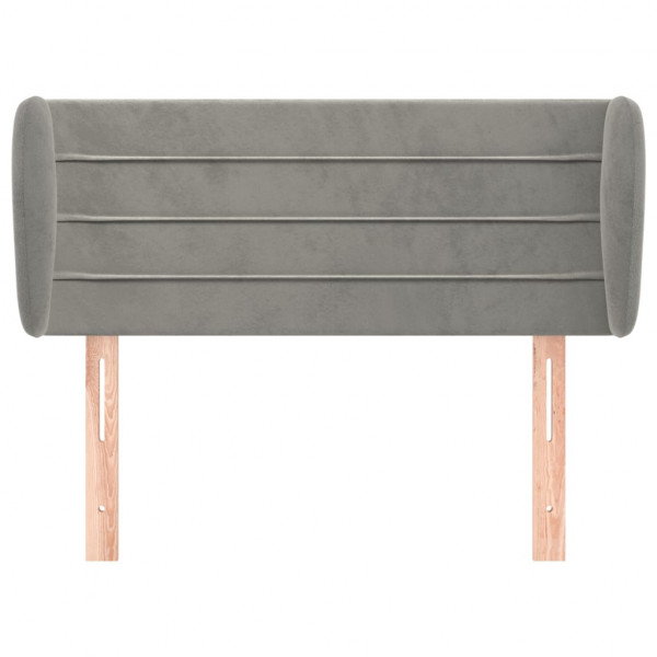 Cabeceira de cama c/ abas veludo 83x23x78/88 cm cinzento-claro M 3