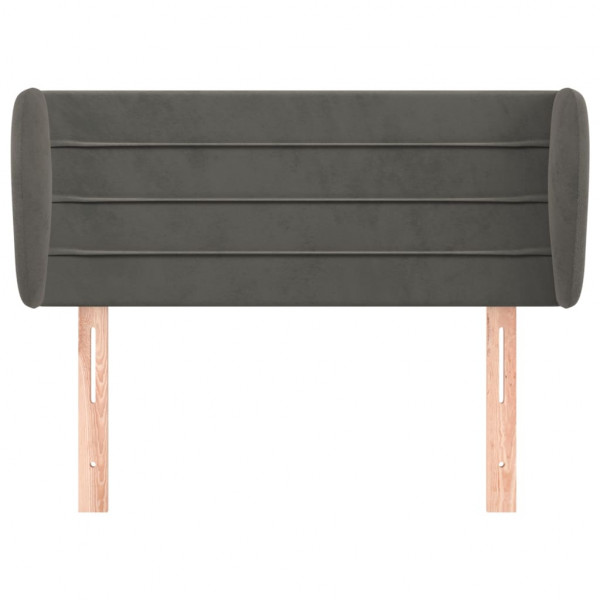 Cabecero de terciopelo gris oscuro 83x23x78/88 cm M 3