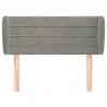 Cabeceira de cama c/ abas veludo 103x23x78/88 cm cinzento-claro 3