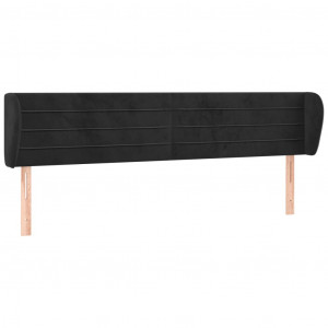 Cabeceira de cama c/ abas veludo 163x23x78/88 cm preto H