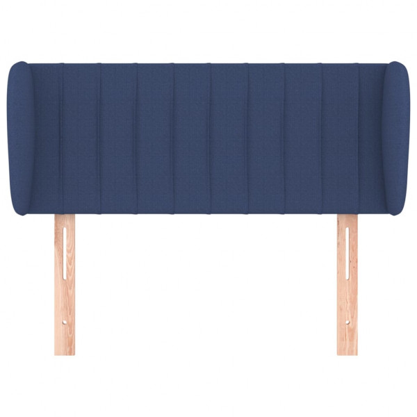 Cabeceira de cama c/ abas tecido 93x23x78/88 cm azul M 3
