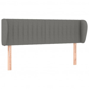 Cabeceira de cama c/ abas tecido 147x23x78/88cm cinzento-escuro H