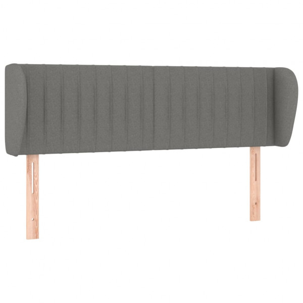 Cabeceira de cama c/ abas tecido 147x23x78/88cm cinzento-escuro M 2