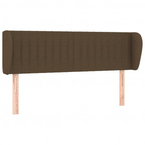 Cabeceira de cama c/ abas tecido 147x23x78/88cm castanho-escuro H