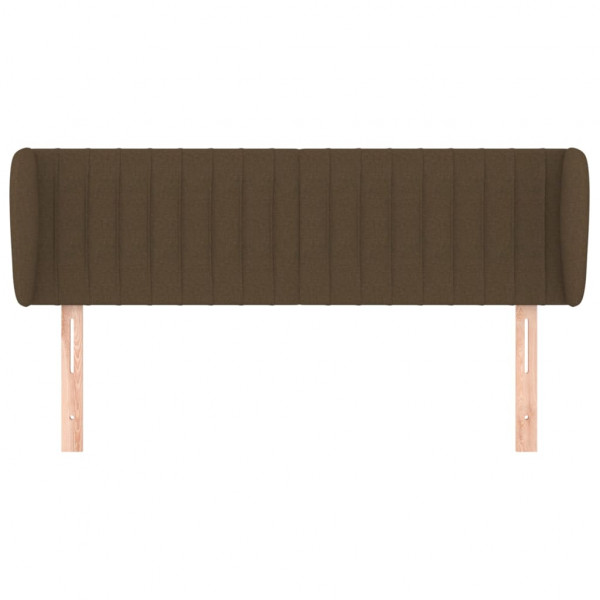 Cabeceira de cama c/ abas tecido 147x23x78/88cm castanho-escuro M 3