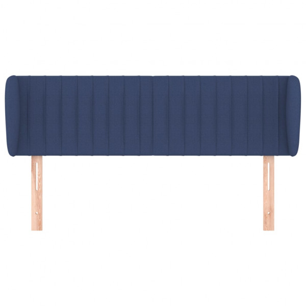 Cabeceira de cama c/ abas tecido 147x23x78/88 cm azul M 3