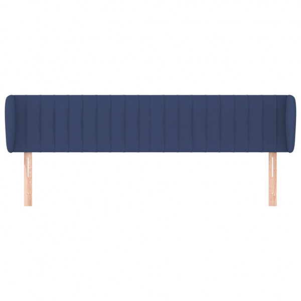 Cabeceira de cama c/ abas tecido 163x23x78/88 cm azul M 3