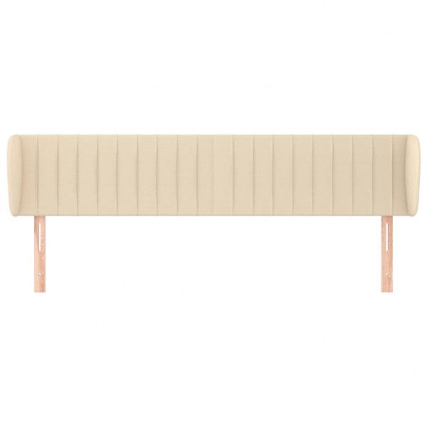 Cabeceira de cama c/ abas tecido 203x23x78/88 cm creme M 3
