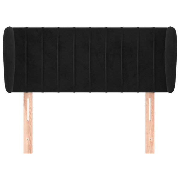 Cabeceira de cama c/ abas veludo 83x23x78/88 cm preto M 3