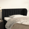 Cabeceira de cama c/ abas veludo 93x23x78/88 cm preto 1