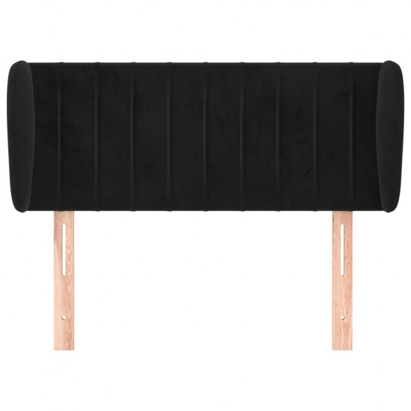 Cabeceira de cama c/ abas veludo 93x23x78/88 cm preto M 3