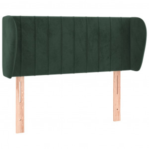 Cabeceira de cama c/ abas veludo 93x23x78/88 cm verde-escuro H