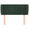 Cabeceira de cama c/ abas veludo 93x23x78/88 cm verde-escuro 3