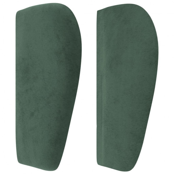 Cabeceira de cama c/ abas veludo 93x23x78/88 cm verde-escuro M 4