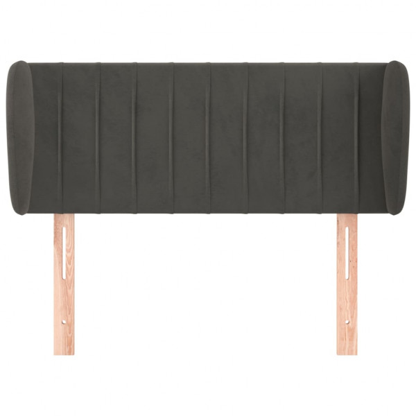 Cabecero de terciopelo gris oscuro 103x23x78/88 cm M 3