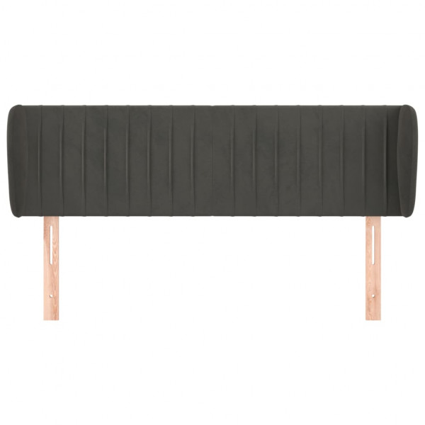 Cabeceira de cama c/ abas veludo 147x23x78/88cm cinzento-escuro M 3