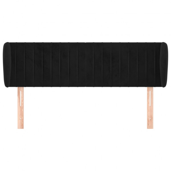 Cabeceira de cama c/ abas veludo 147x23x78/88 cm preto M 3