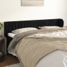 Cabeceira de cama c/ abas veludo 203x23x78/88 cm preto 1