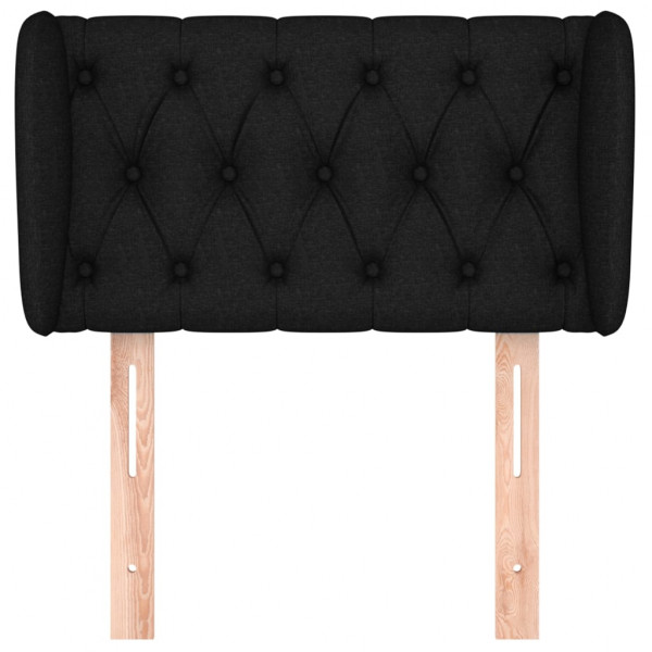 Cabeceira de cama c/ abas tecido 83x23x78/88 cm preto M 3