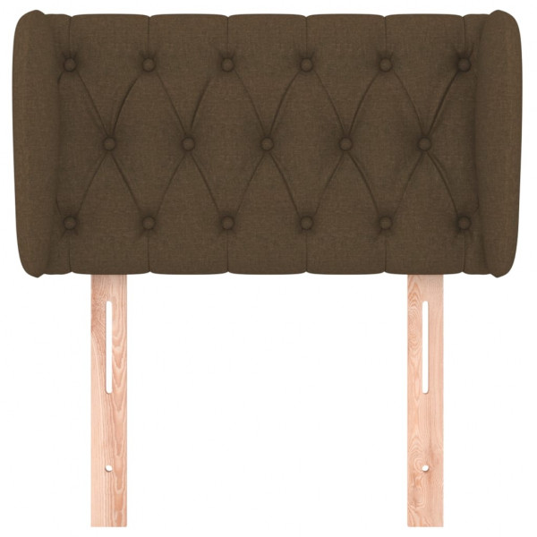 Cabeceira de cama c/ abas tecido 83x23x78/88cm castanho-escuro M 3