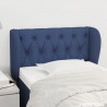 Cabeceira de cama c/ abas tecido 83x23x78/88 cm azul 1