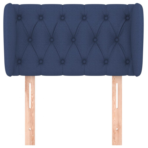 Cabeceira de cama c/ abas tecido 83x23x78/88 cm azul M 3