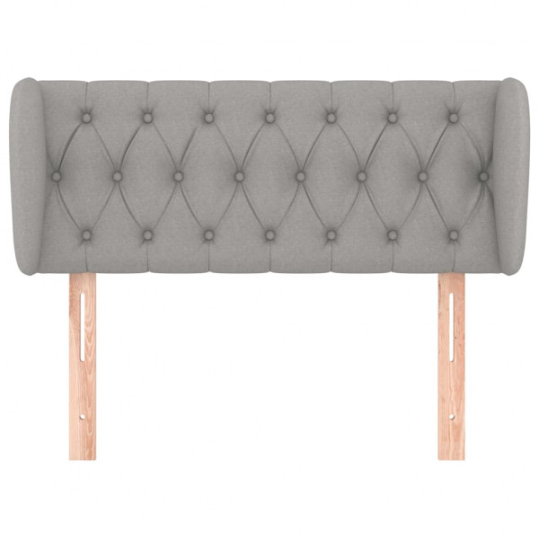 Cabeceira de cama c/ abas tecido 93x23x78/88 cm cinzento-claro M 3