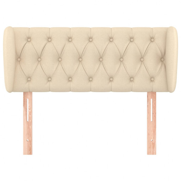 Cabeceira de cama c/ abas tecido 93x23x78/88 cm creme M 3